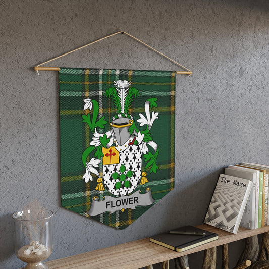 Medieval Family Crest Banner with Green Tartan product type