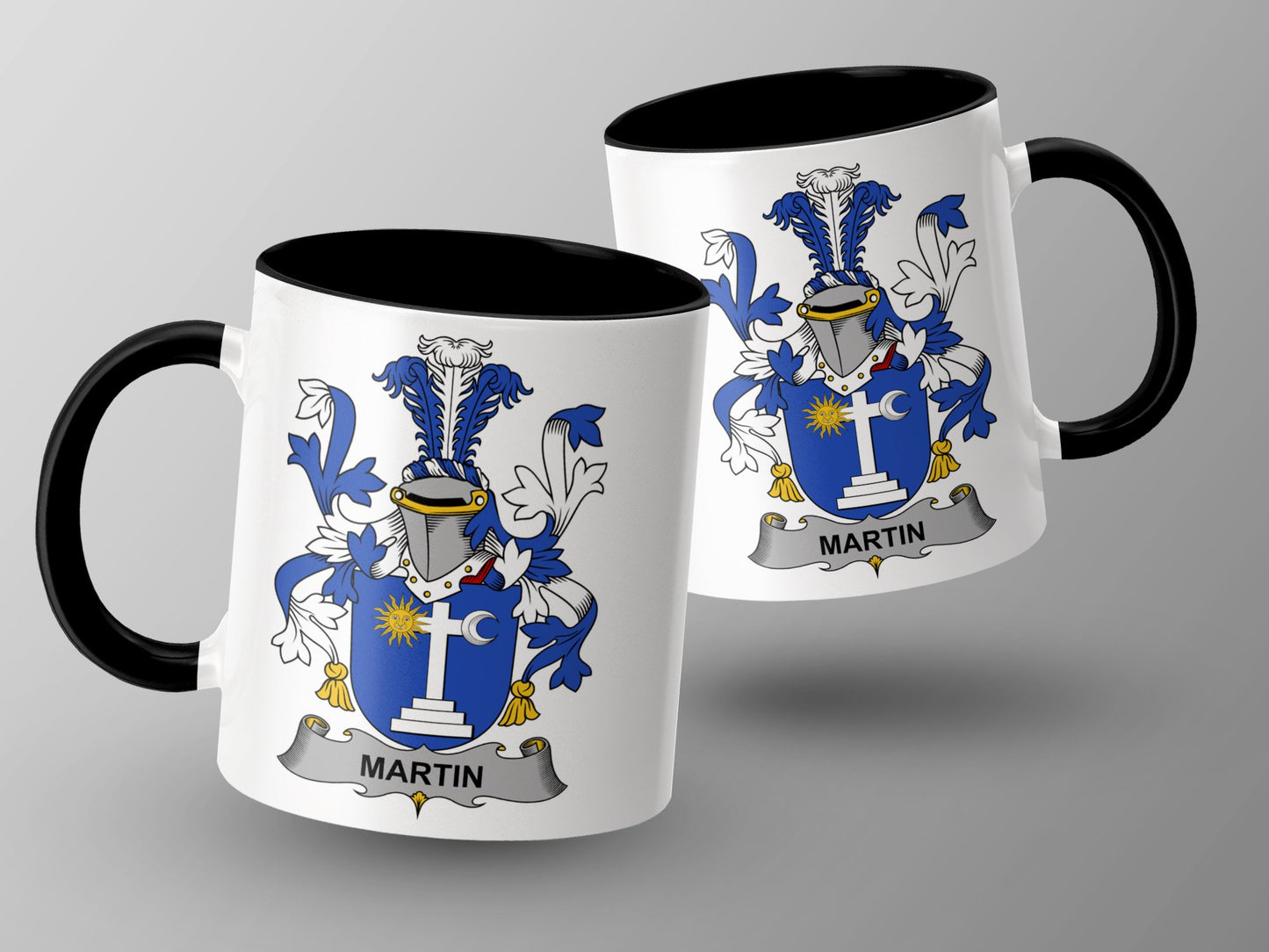 Martin Family Coat of Arms Heraldic Mug - Living Stone Gifts