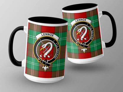 Scottish Clan Lennox Crest and Tartan Plaid Mug - Living Stone Gifts