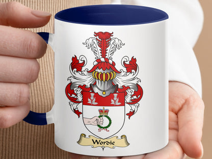 Wordie Scottish Clan Family Crest Coat of Arms Mug - Living Stone Gifts