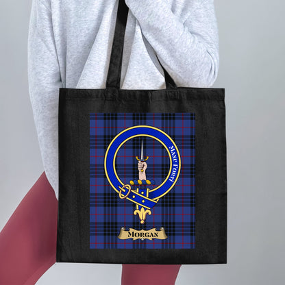 Clan Morgans Scottish Crest Tartan Tote Bag - Living Stone Gifts