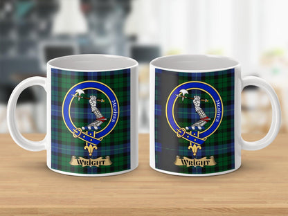 Wright Clan Crest Tartan Plaid Ceramic Coffee Mug - Living Stone Gifts