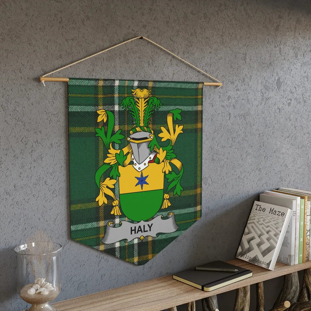 Haly Coat of Arms Tartan Wall Hanging Banner product