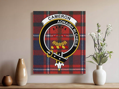 Cameron Scottish Tartan Crest Canvas - Celtic Ancestry Gifts