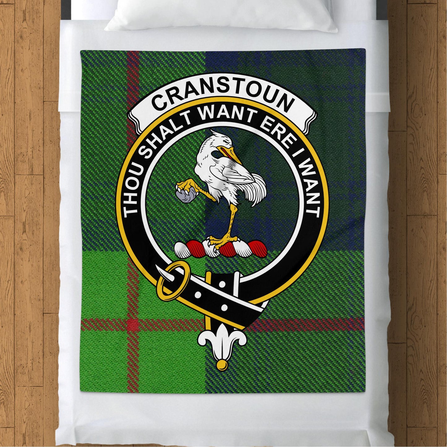 Cranstoun Clan Crest Scottish Tartan Throw Blanket - Living Stone Gifts