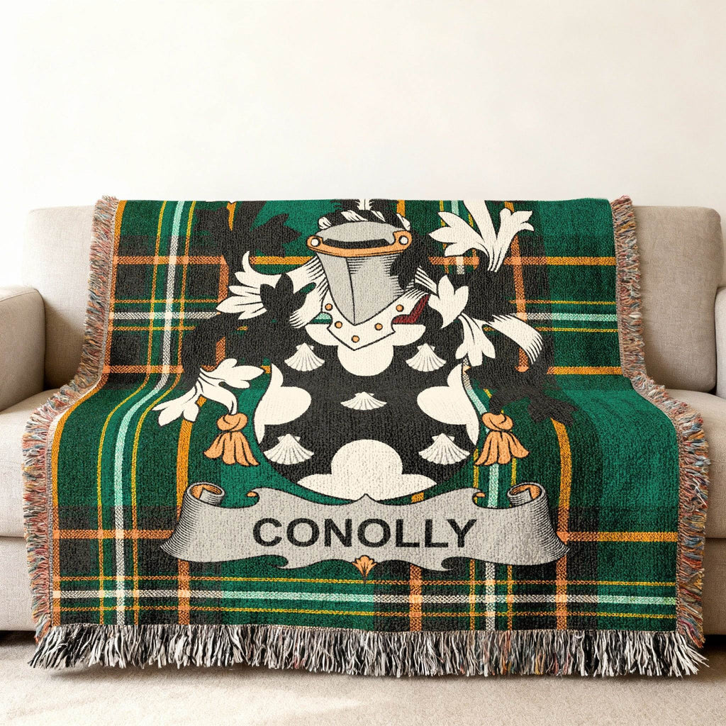 Conolly Family Crest Plaid Pattern Green Black Accent product type