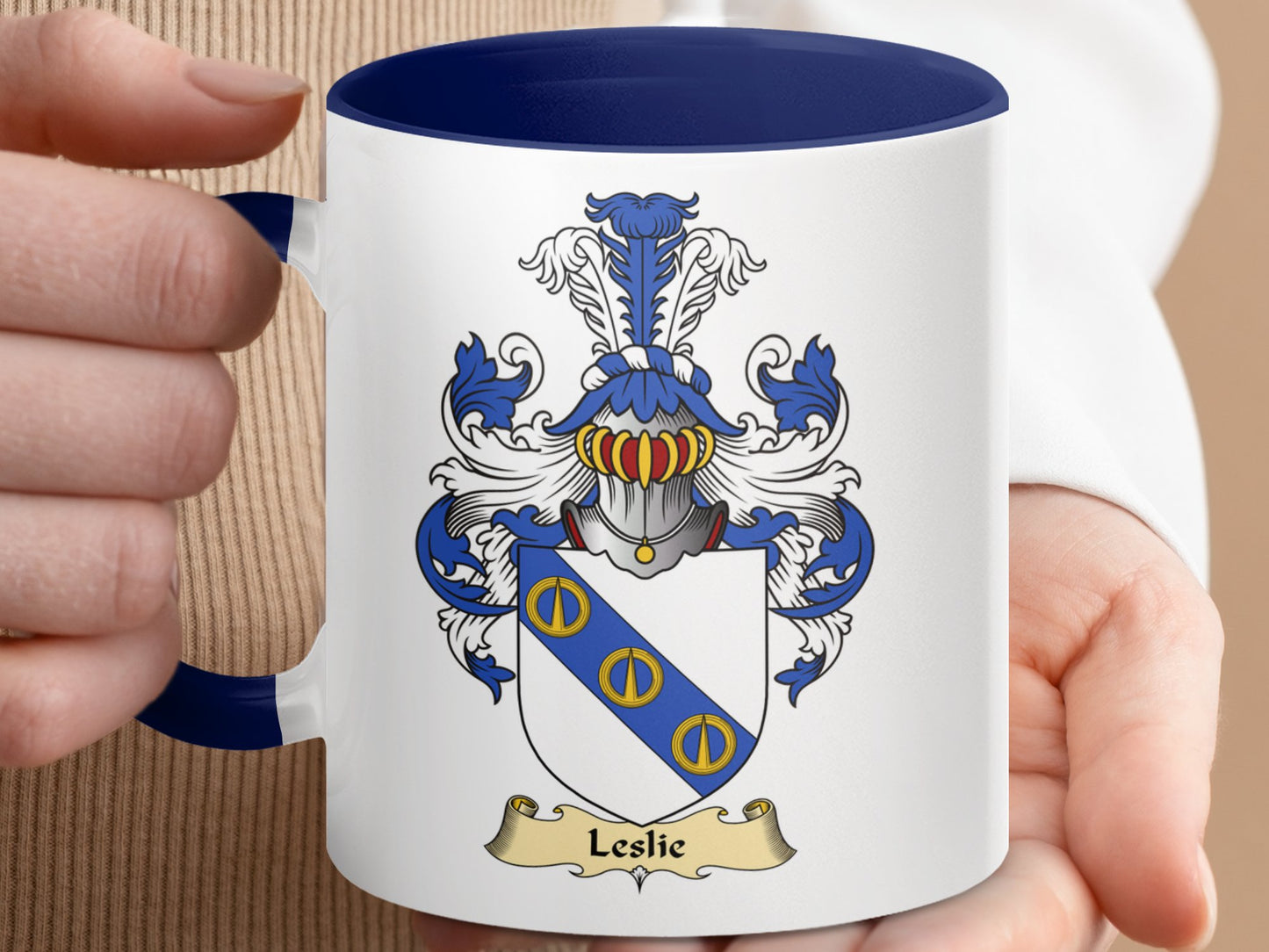 Clan Leslie Scottish Coat of Arms Accent Mug - Living Stone Gifts