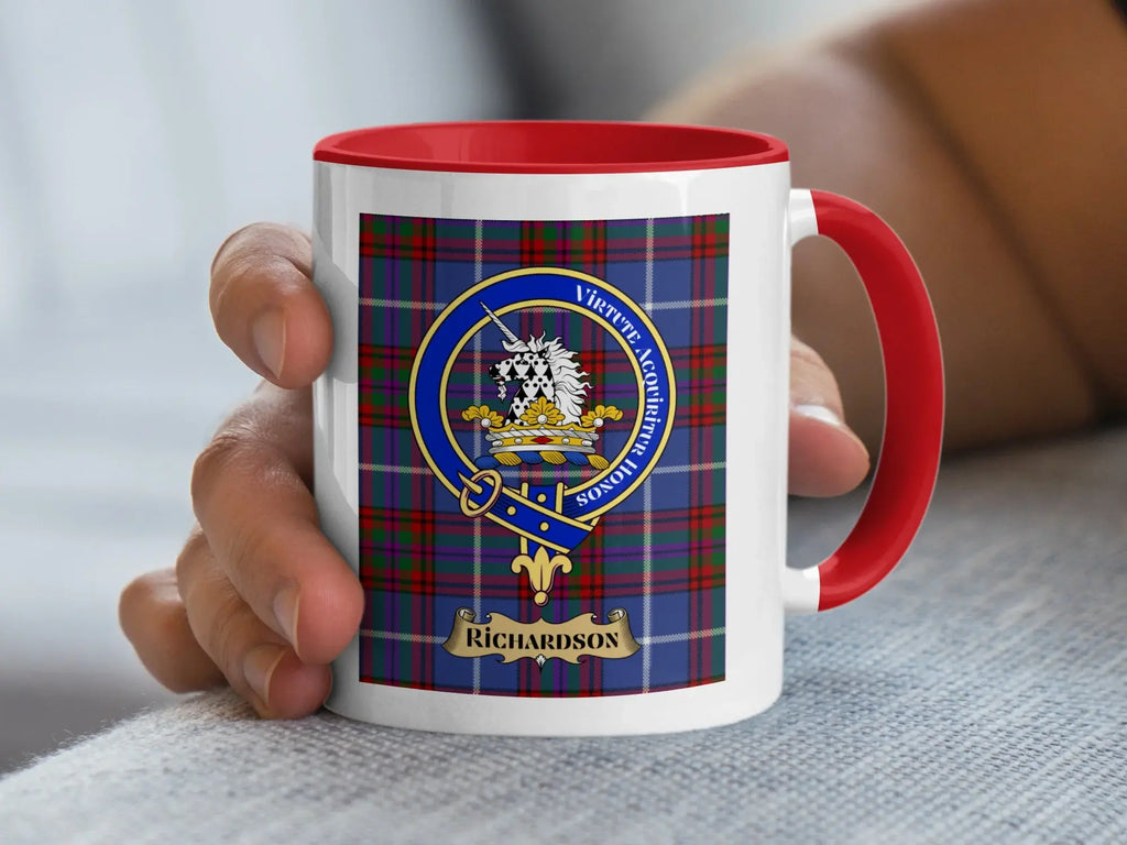 Richardson Clan Family Crest Plaid Design Coffee Mug