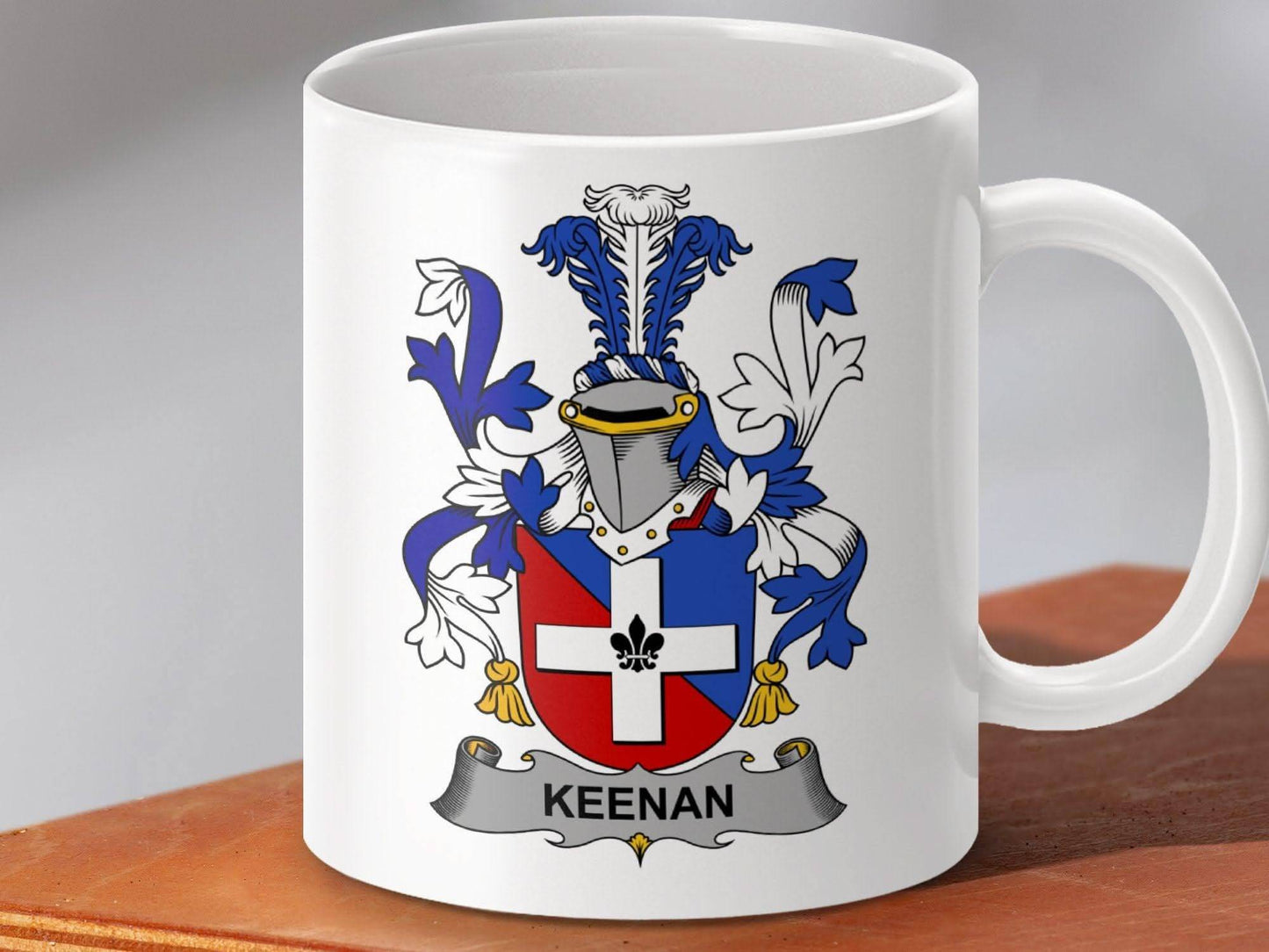 Keenan Irish Family Crest Coat Arms Unique Heritage Mug - Celtic Ancestry Gifts