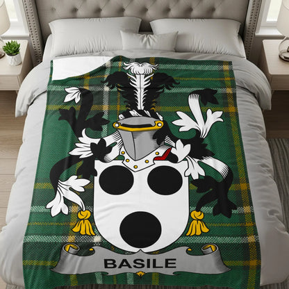 Basile Family Crest Tartan Plaid Blanket product type