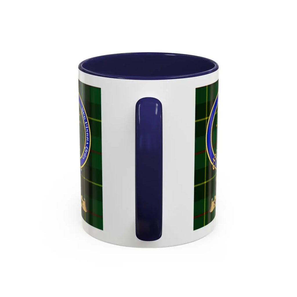 Navy Blue and Green Plaid Custom Design Mug
