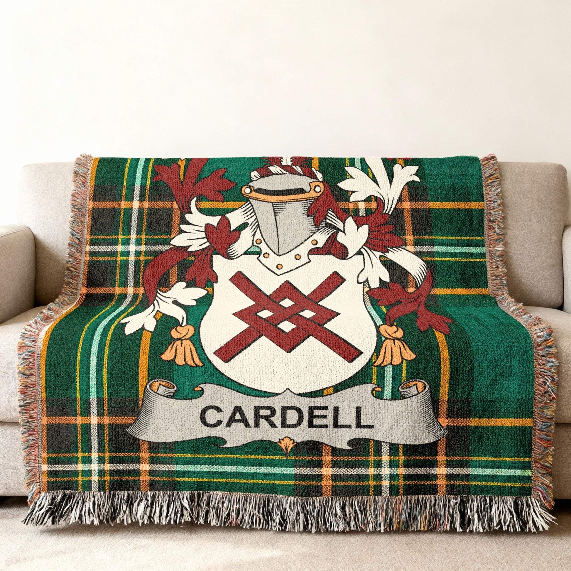 Cardell Family Crest Green Tartan Throw product type