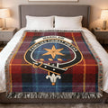 Clan Wardlaw familias firmat pietas plaid woven blanket — 100% cotton