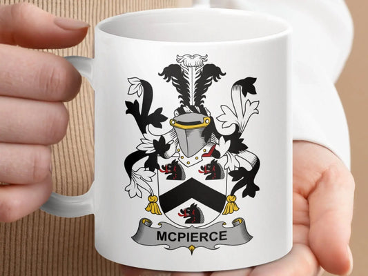 McPierce Surname Irish Family Crest Mug - Celtic Ancestry Gifts