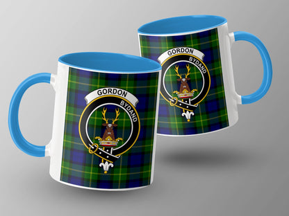 Clan Gordon Scottish Tartan Crest Pattern Mug - Living Stone Gifts