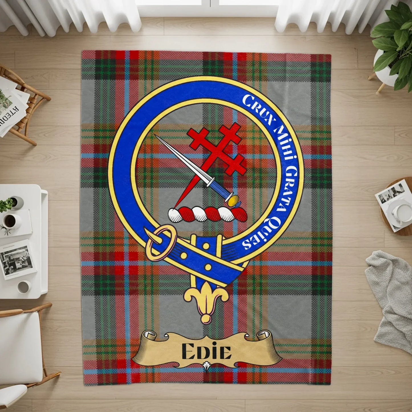 Custom Family Crest Tartan Design Personalized Rug product