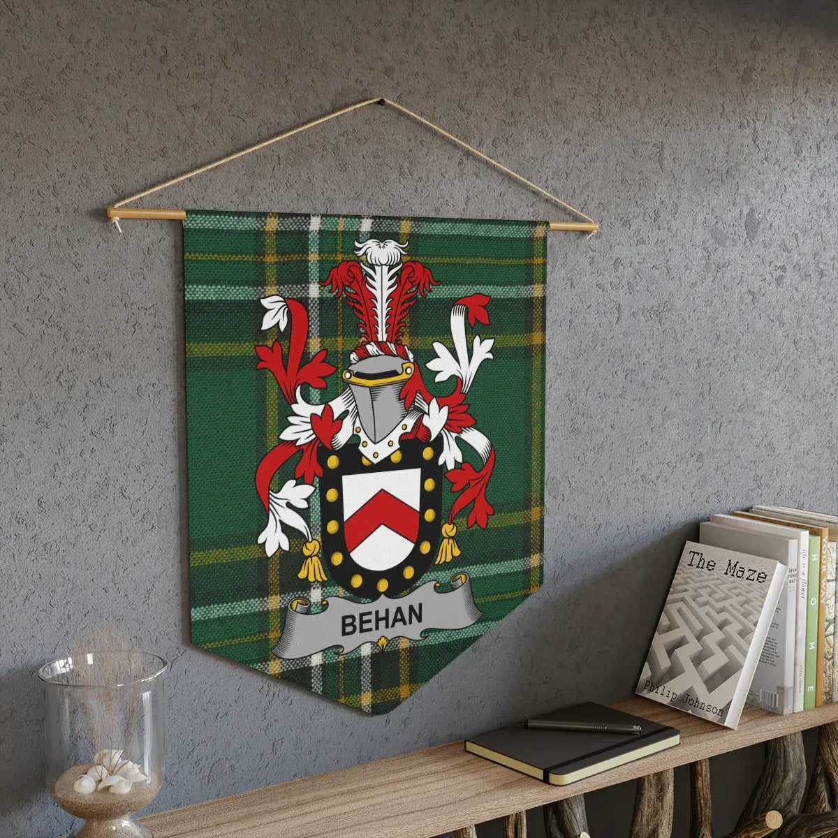 Personalized Behan Family Crest Plaid Wall Hanging product