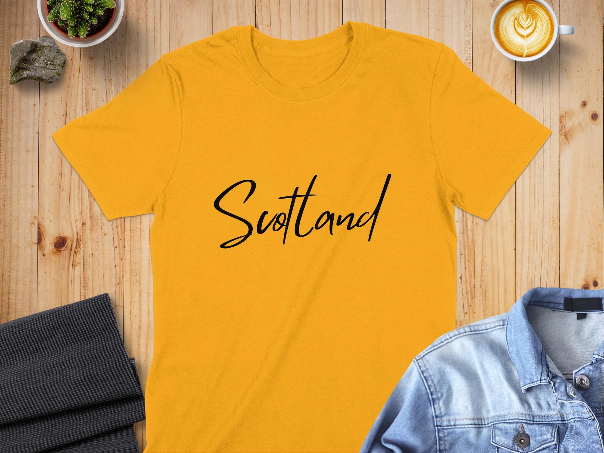 Scotland Script Stylish Typography Printed T-Shirt - Living Stone Gifts