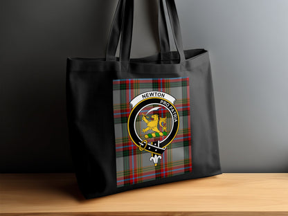 Scottish clan crest on tartan background Tote Bag - Living Stone Gifts