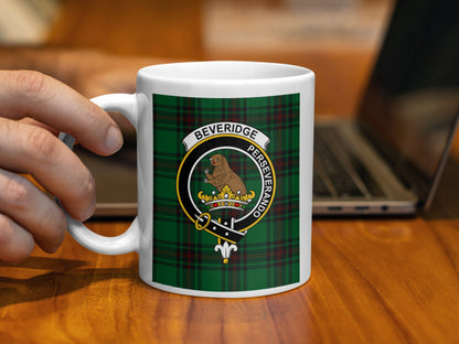 Beveridge Perseverando Crest Design Green Tartain Mug - Living Stone Gifts