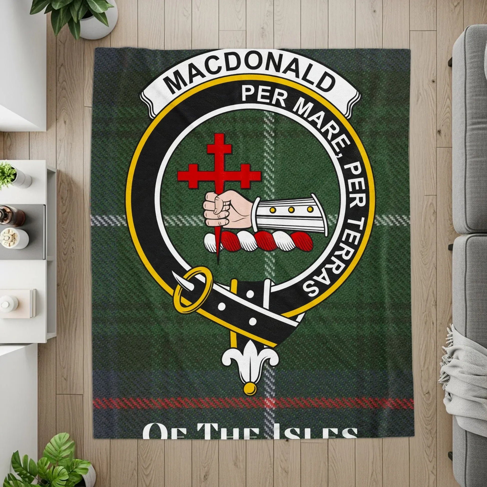 Macdonald Tartan Blanket With Family Crest product type