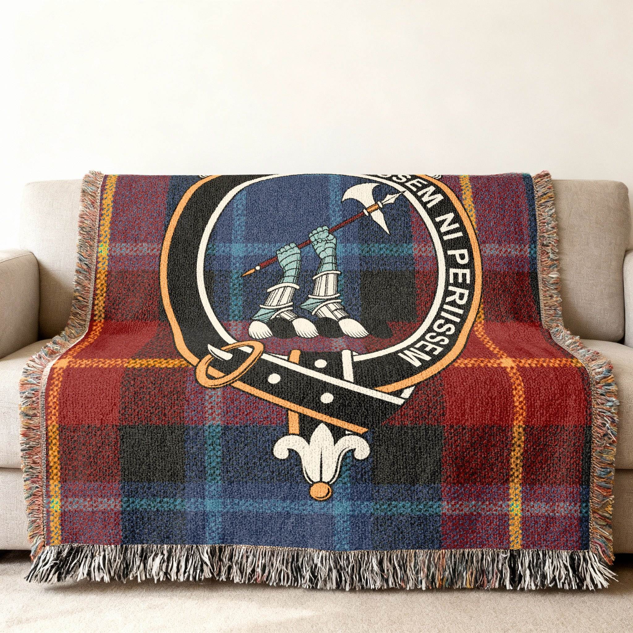 Highland Clan Crest Tartan Throw Blanket product