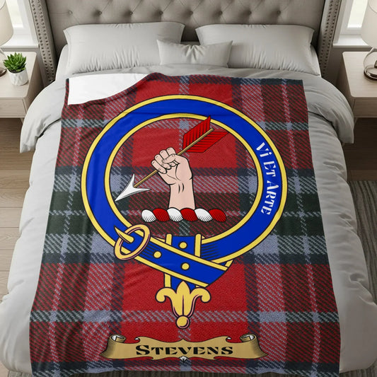 Stevens Family Crest Tartan Design Blanket product