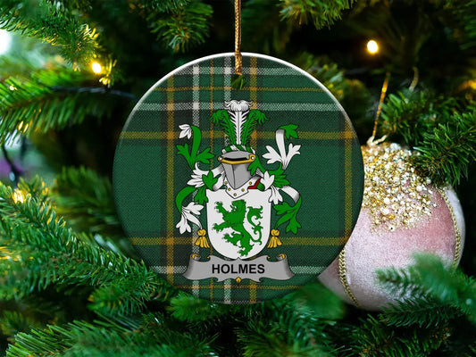 Custom Holmes Family Crest Christmas Ornament product type