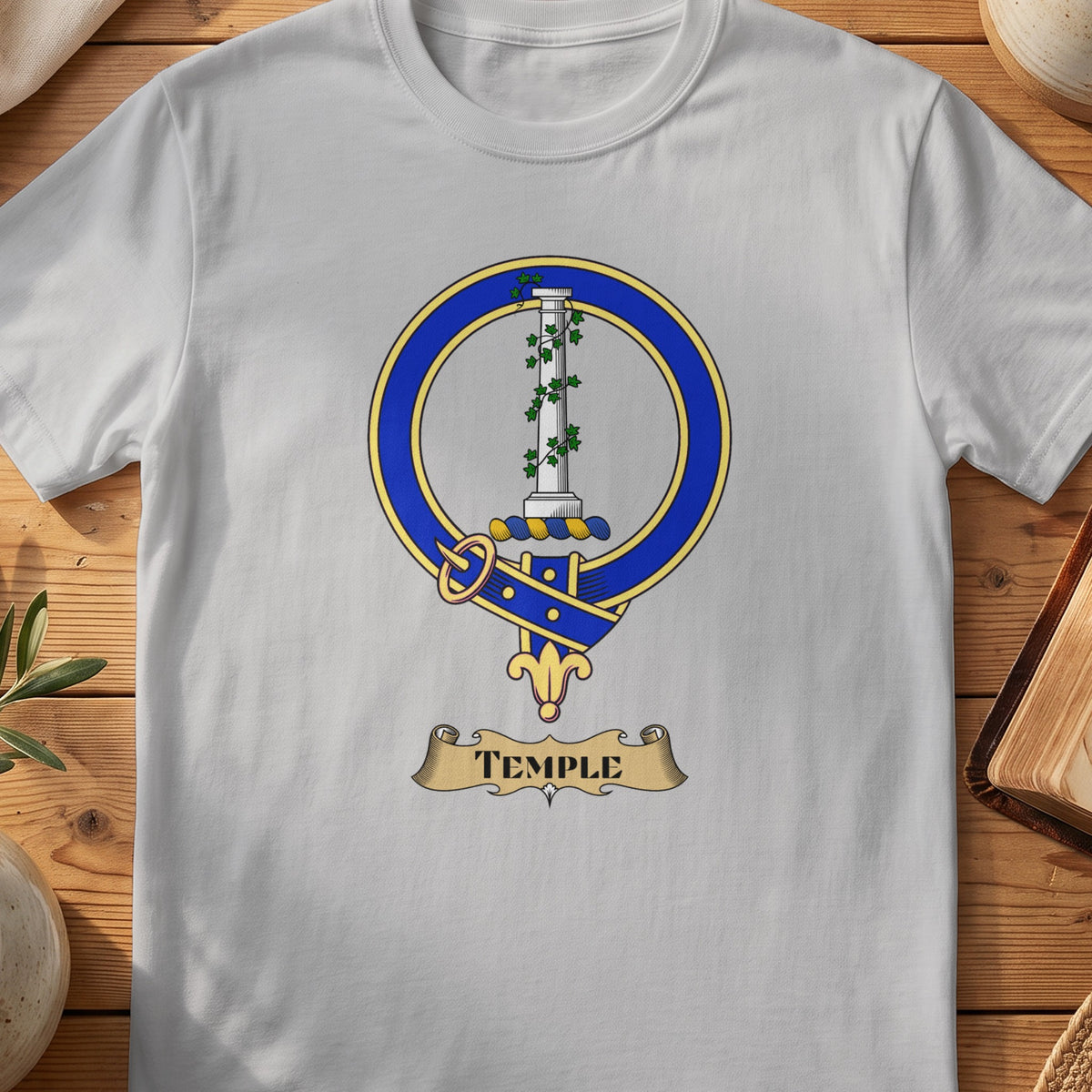 Temple Scottish clan crest T-shirt in Sport Grey