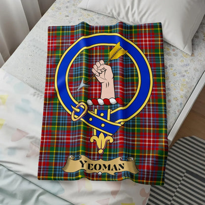 Yeoman Clan Tartan Plaid Blanket with Family Crest product type