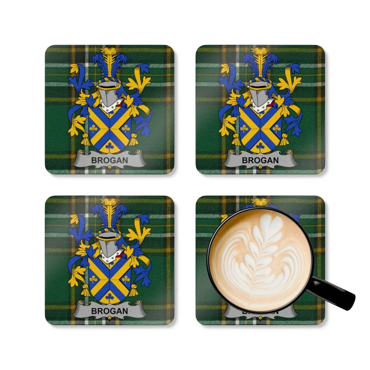Elegant Brogan Family Crest Design Coasters product