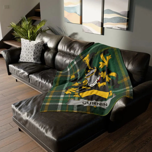 Family Crest Green Tartan Blanket GURNIN product type