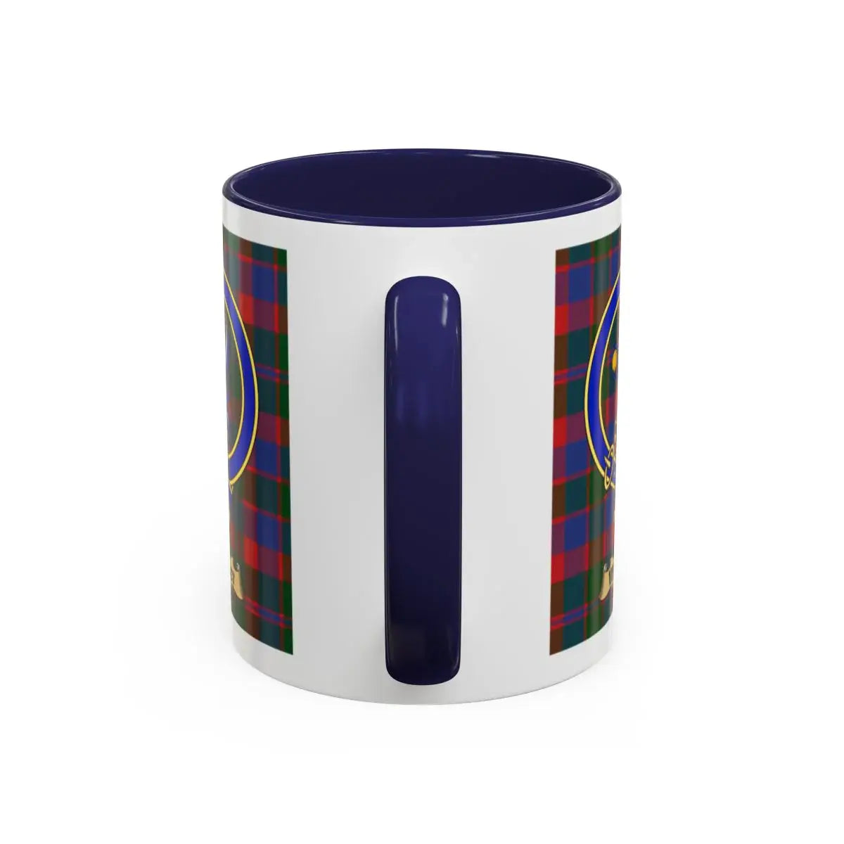 Wenley clan crest mug shown in 11 oz and 15 oz sizes