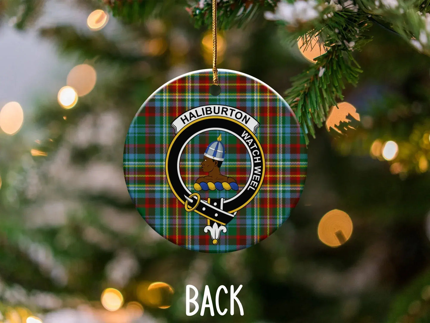 Haliburton Plaid Design Festive Holiday Ornament product