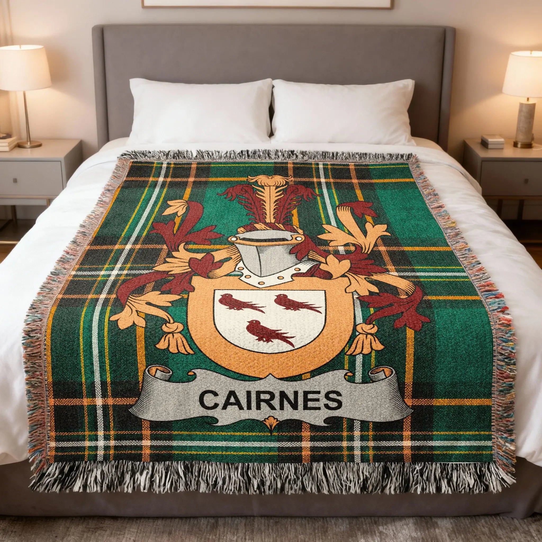 Cairnes Plaid Crest Design Decorative Throw product type