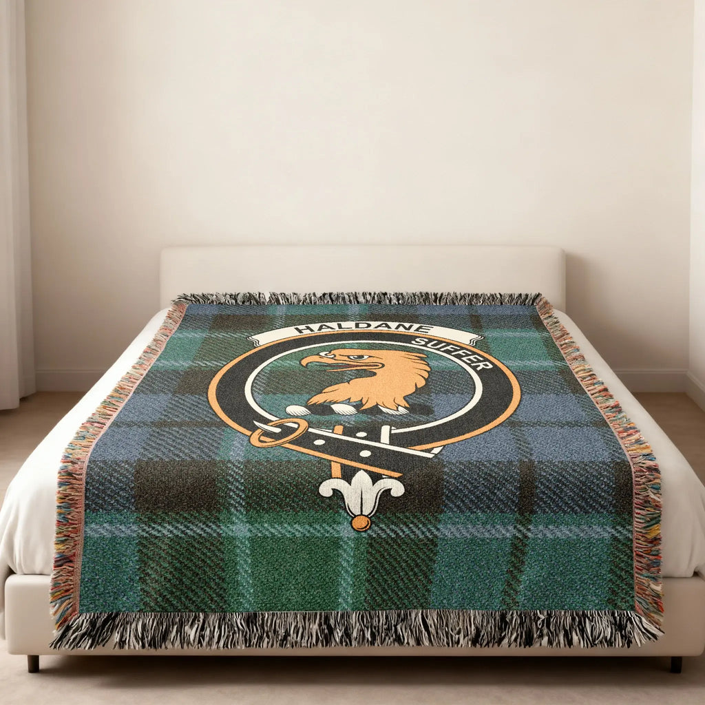 Haldane Suffer Eagle Emblem Tartan Design Blanket