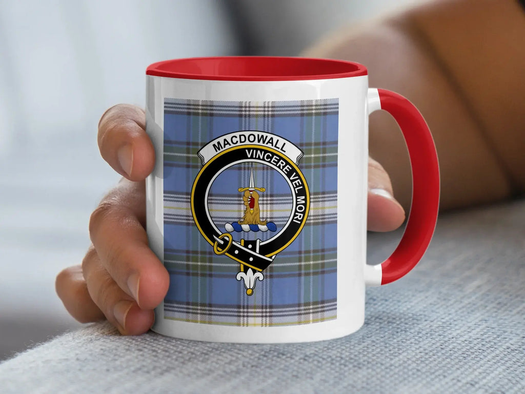 Macdowall Vincere Vel Mori Tartan Mug Clan Crest