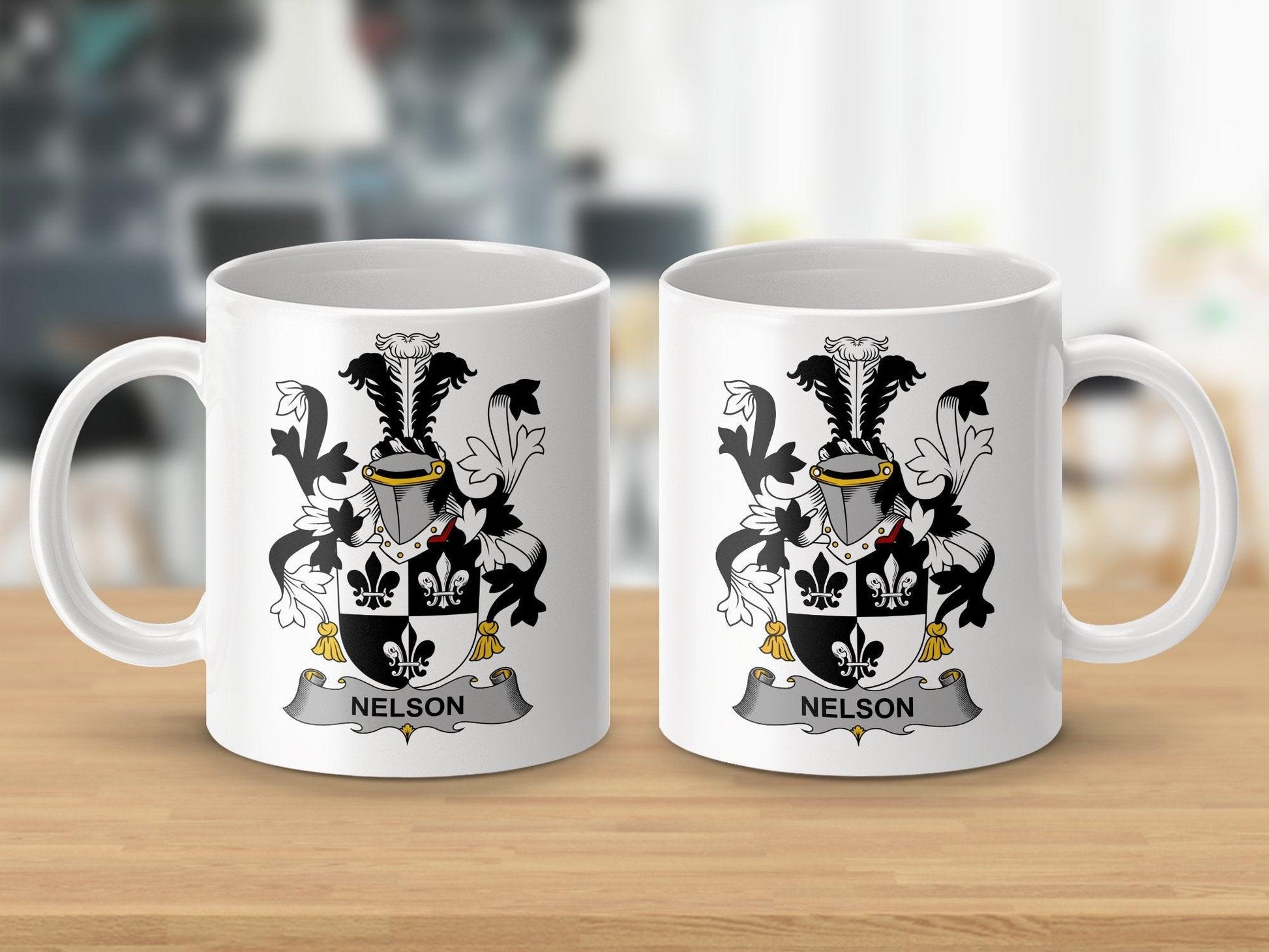 Nelson Surname Irish Family Crest Mug - Celtic Ancestry Gifts