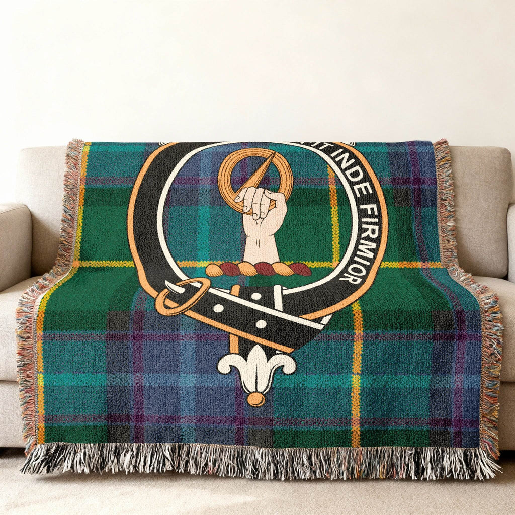 Clan Crest Fringed Tartan Blanket for Cozy Home Decor