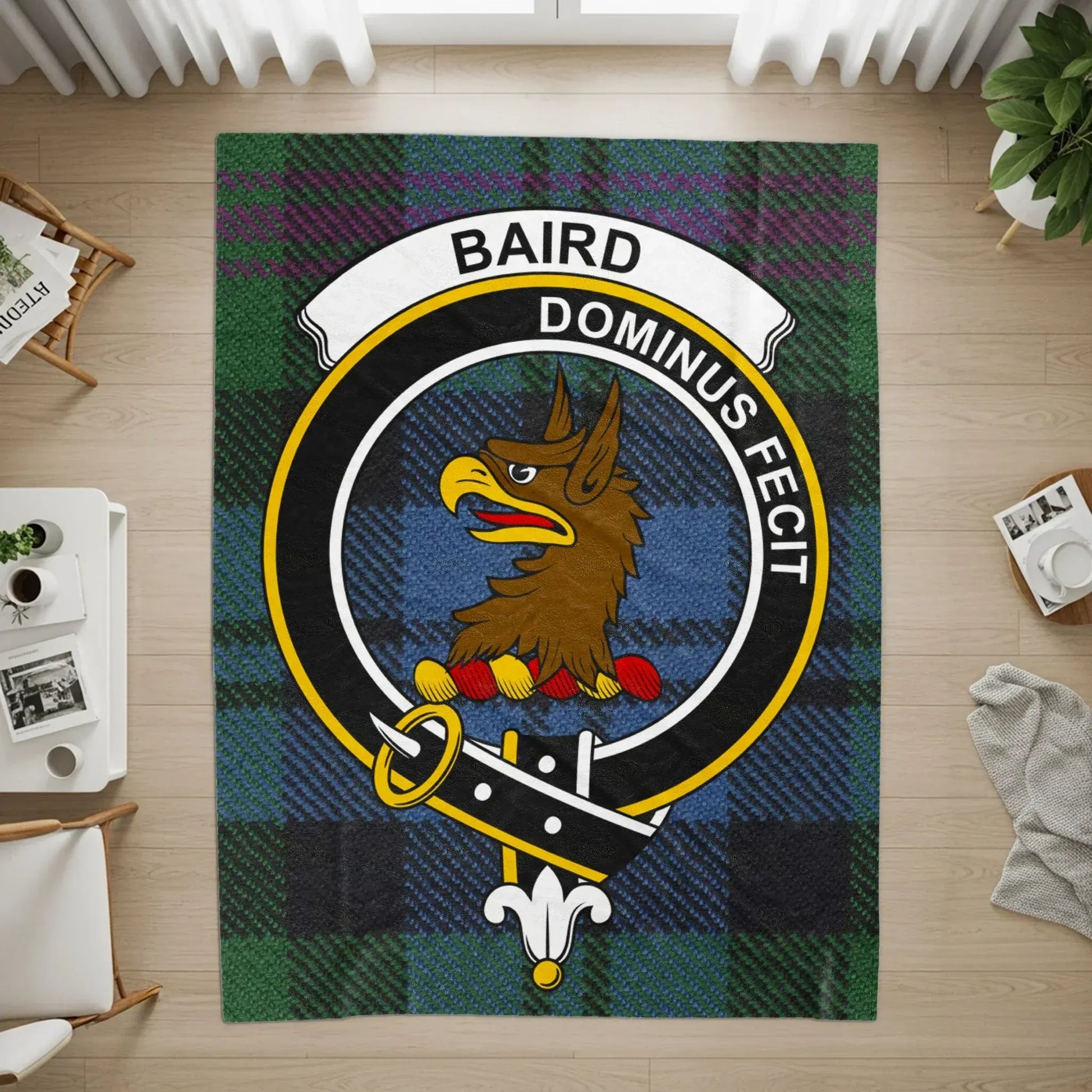Clan Baird Dominus Fecit Motto Tartan Rug product