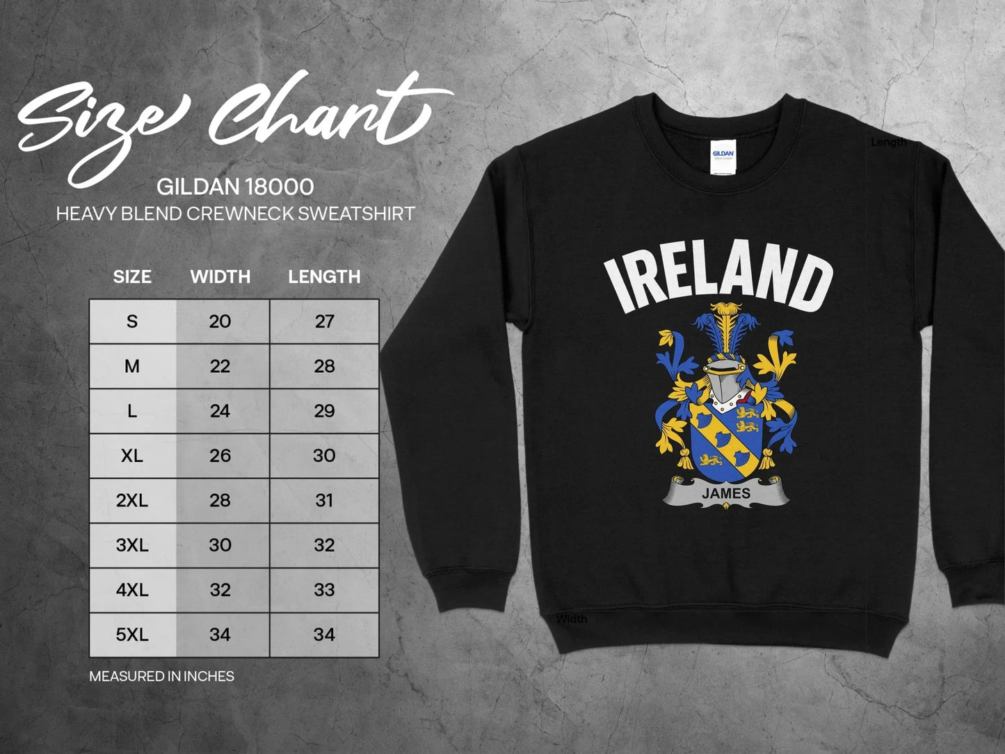 Ireland James Family Crest Heavy Blend Crewneck Sweatshirt