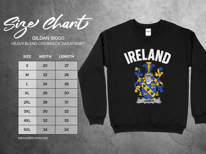 Ireland James Family Crest Heavy Blend Crewneck Sweatshirt