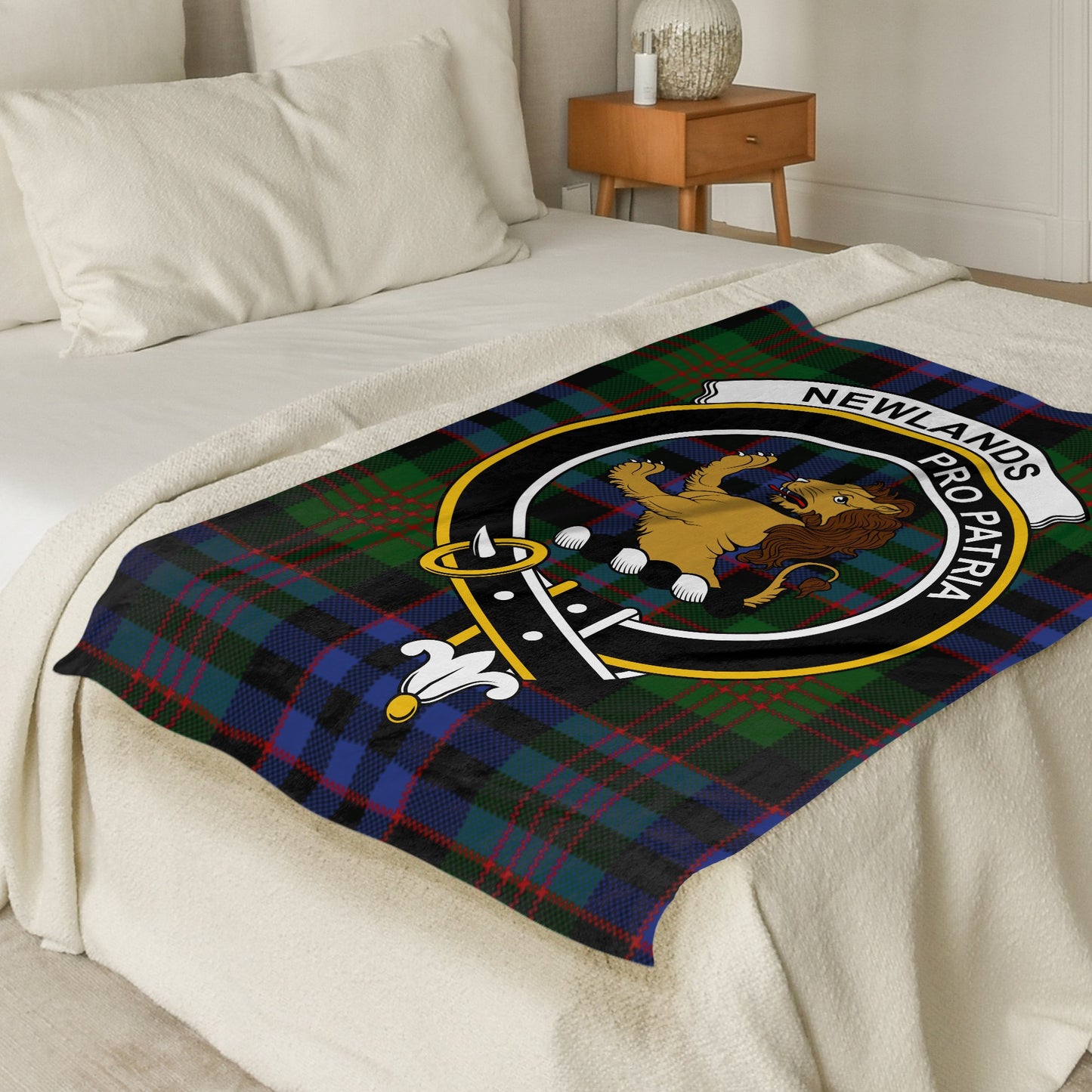 Scottish Clan Newlands Tartan Throw Blanket - Living Stone Gifts