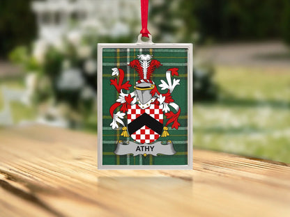Athy Family Crest Plaid Design Ornament product