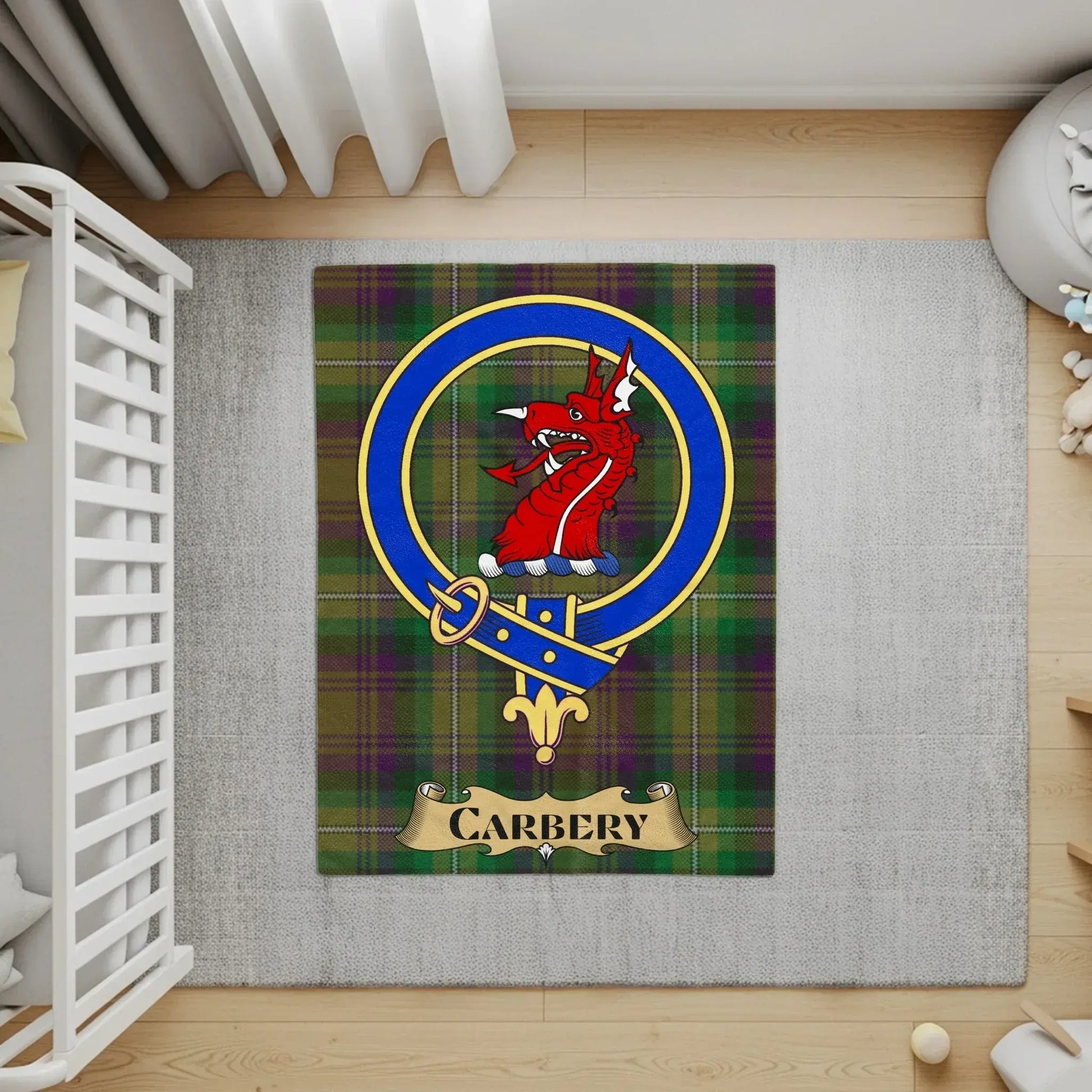 Carberry Clan Tartan Crest Design Baby Nursery Product