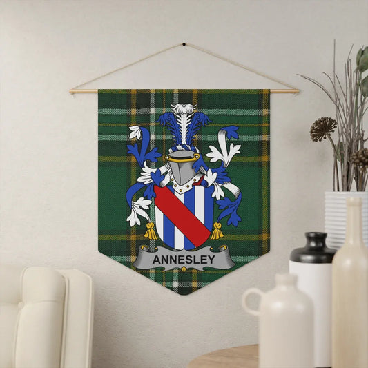 Annesley Family Crest Plaid Coat of Arms Wall Art product