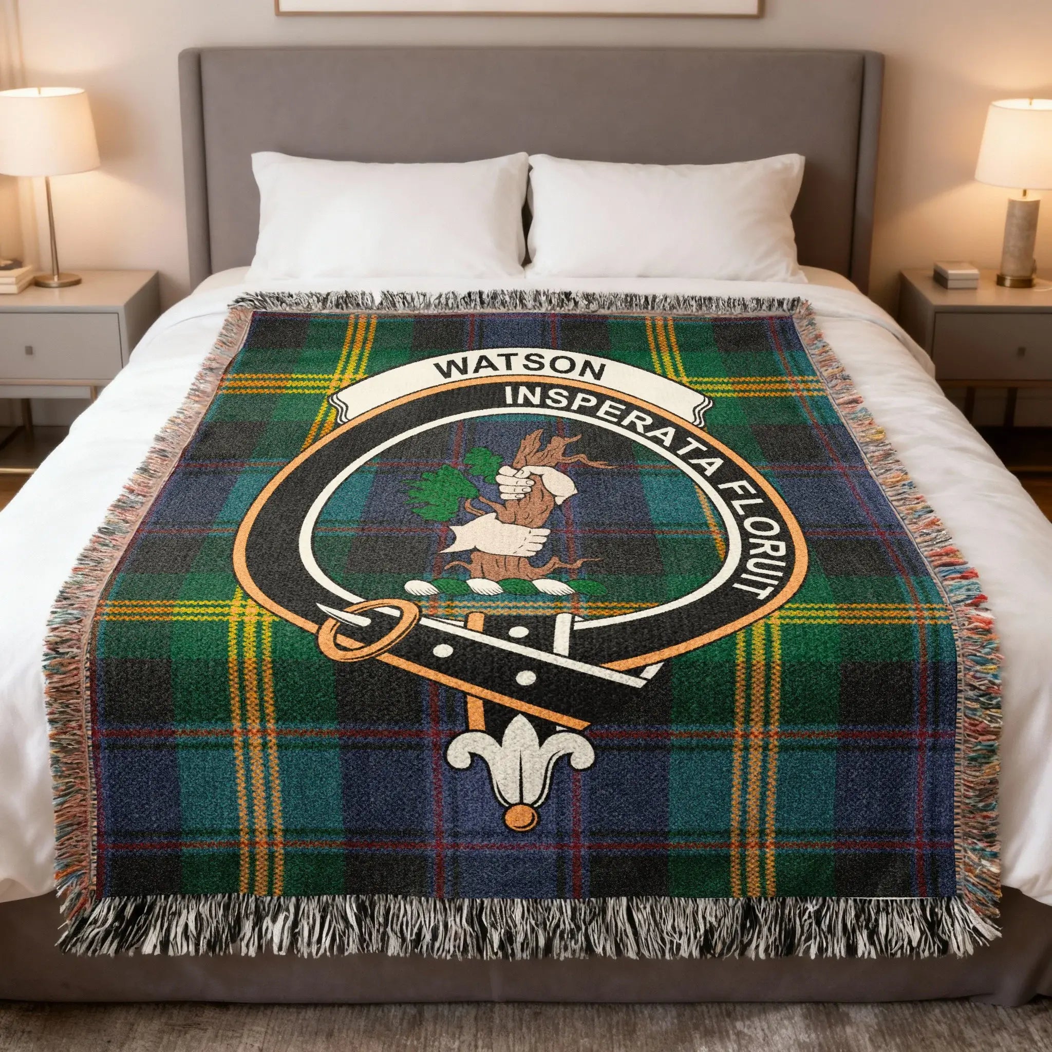 Watson Insperata Floruit Tartan Design Throw Blanket