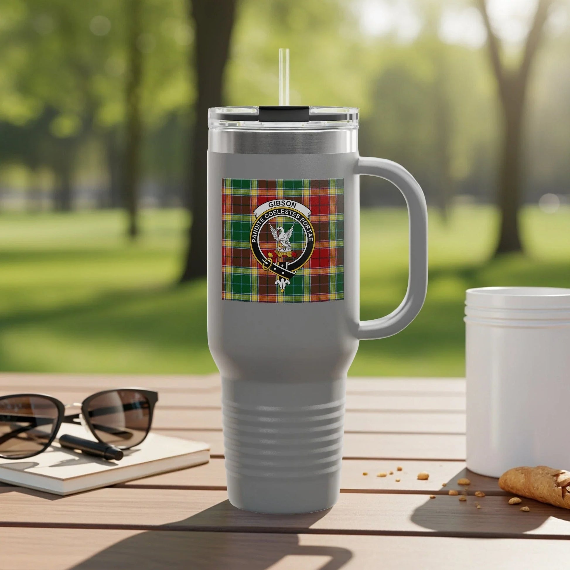 Insulated Tumbler with Handle and Straw Drinking product