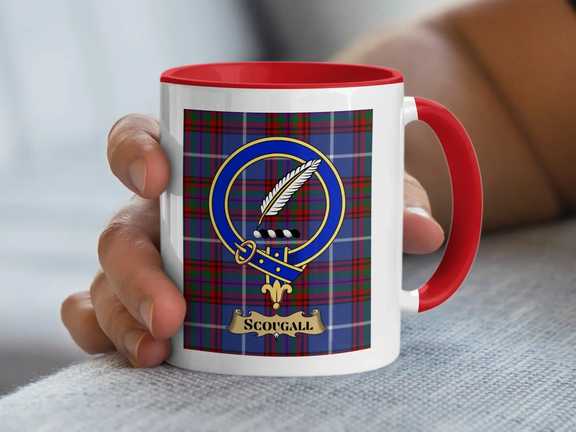 Scougall family crest ceramic mug for everyday coffee and tea