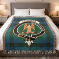 Clan Falconer tartan woven blanket — 100% cotton, full tartan pattern in woven construction